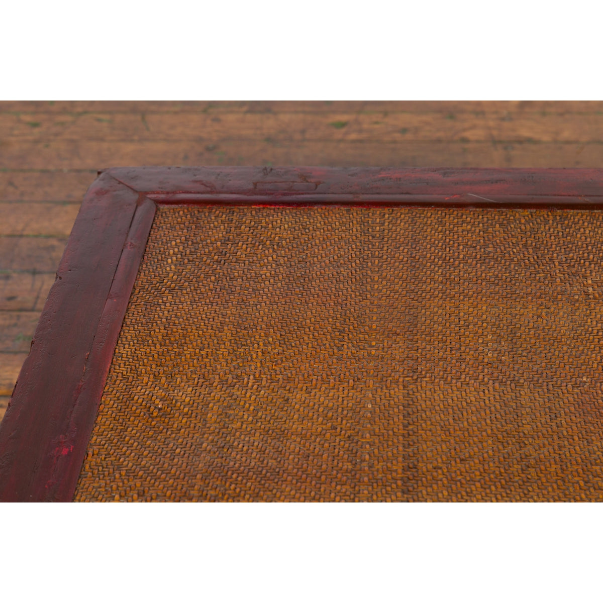 Chinese 19th Century Qing Dynasty Dark Red Lacquer Coffee Table with Rattan Top-6. Asian & Chinese Furniture, Art, Antiques, Vintage Home Décor for sale at FEA Home