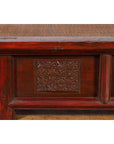 Chinese 19th Century Qing Dynasty Dark Red Lacquer Coffee Table with Rattan Top-9. Asian & Chinese Furniture, Art, Antiques, Vintage Home Décor for sale at FEA Home