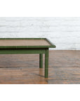 Vintage Thai Green Painted Faux Bamboo Coffee Table with Woven Rattan Top-8. Asian & Chinese Furniture, Art, Antiques, Vintage Home Décor for sale at FEA Home