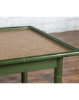 Vintage Thai Green Painted Faux Bamboo Coffee Table with Woven Rattan Top-10. Asian & Chinese Furniture, Art, Antiques, Vintage Home Décor for sale at FEA Home