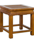 Chinese Early 20th Century Side Table with Carved Apron and Woven Rattan Top-1. Asian & Chinese Furniture, Art, Antiques, Vintage Home Décor for sale at FEA Home