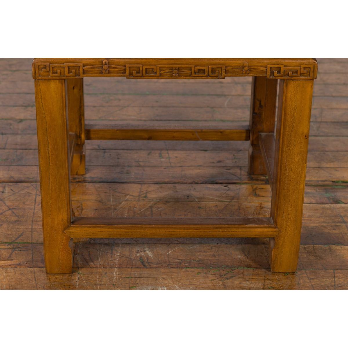 Chinese Early 20th Century Side Table with Carved Apron and Woven Rattan Top-5. Asian & Chinese Furniture, Art, Antiques, Vintage Home Décor for sale at FEA Home