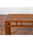 Qing Dynasty 19th Century Chinese Coffee Table with Rattan Top and Carved Apron-5. Asian & Chinese Furniture, Art, Antiques, Vintage Home Décor for sale at FEA Home