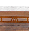 Qing Dynasty 19th Century Chinese Coffee Table with Rattan Top and Carved Apron-6. Asian & Chinese Furniture, Art, Antiques, Vintage Home Décor for sale at FEA Home