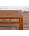 Qing Dynasty 19th Century Chinese Coffee Table with Rattan Top and Carved Apron-7. Asian & Chinese Furniture, Art, Antiques, Vintage Home Décor for sale at FEA Home