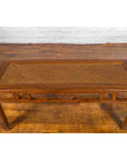 Qing Dynasty 19th Century Chinese Coffee Table with Rattan Top and Carved Apron-8. Asian & Chinese Furniture, Art, Antiques, Vintage Home Décor for sale at FEA Home