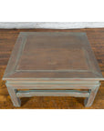 Vintage Thai Blue Washed Teakwood Waisted Coffee Table with Horse Hoof Legs-11. Asian & Chinese Furniture, Art, Antiques, Vintage Home Décor for sale at FEA Home