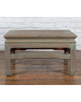 Vintage Thai Blue Washed Teakwood Waisted Coffee Table with Horse Hoof Legs-14. Asian & Chinese Furniture, Art, Antiques, Vintage Home Décor for sale at FEA Home