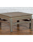 Vintage Thai Blue Washed Teakwood Waisted Coffee Table with Horse Hoof Legs-2. Asian & Chinese Furniture, Art, Antiques, Vintage Home Décor for sale at FEA Home