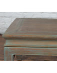 Vintage Thai Blue Washed Teakwood Waisted Coffee Table with Horse Hoof Legs-5. Asian & Chinese Furniture, Art, Antiques, Vintage Home Décor for sale at FEA Home