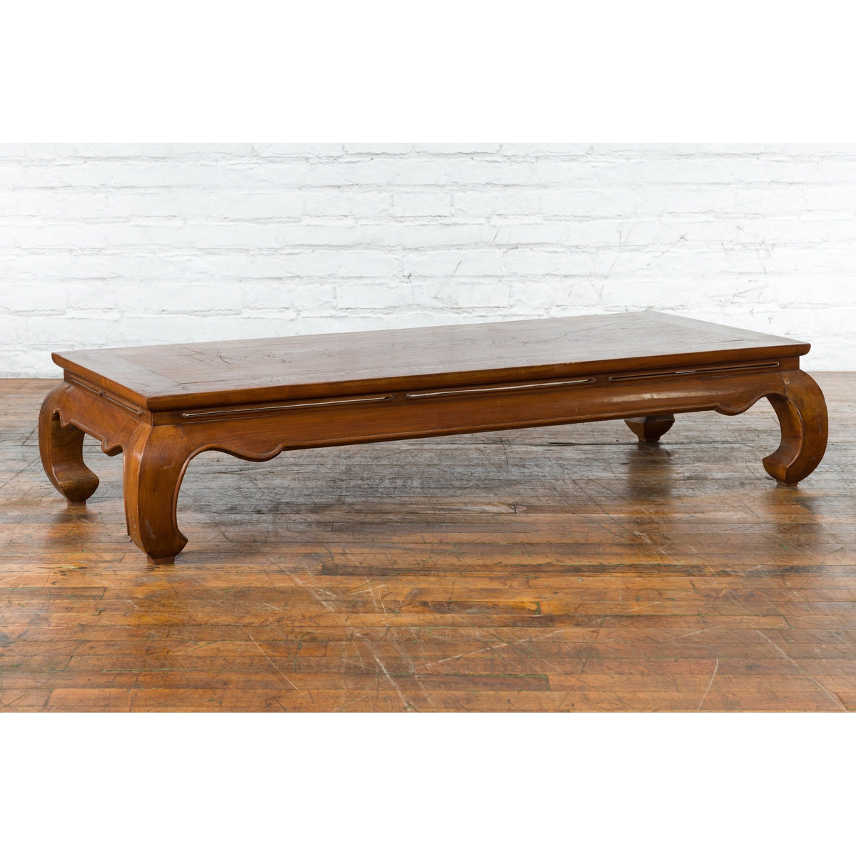 Chinese Qing Dynasty 19th Century Coffee Table with Chow Legs and Carved Apron-12. Asian & Chinese Furniture, Art, Antiques, Vintage Home Décor for sale at FEA Home