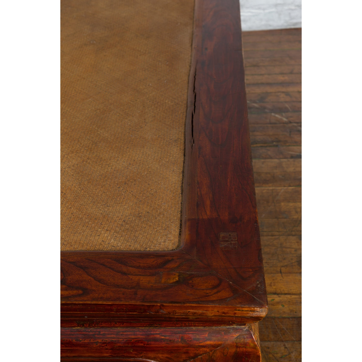 Chinese Qing Dynasty Period 19th Century Elm Coffee Table with Rattan Top-12. Asian & Chinese Furniture, Art, Antiques, Vintage Home Décor for sale at FEA Home