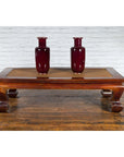 Chinese Qing Dynasty Period 19th Century Elm Coffee Table with Rattan Top-2. Asian & Chinese Furniture, Art, Antiques, Vintage Home Décor for sale at FEA Home