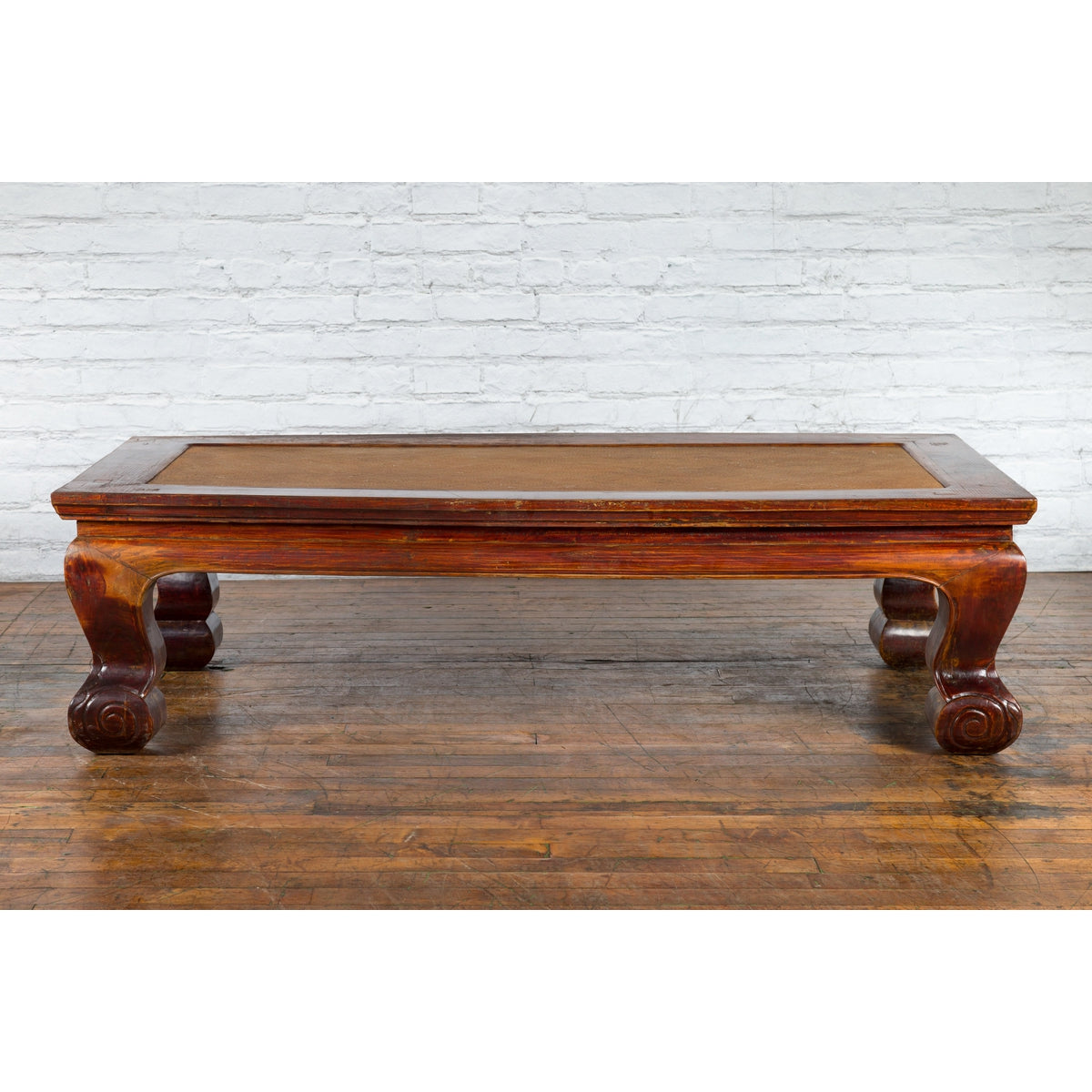Chinese Qing Dynasty Period 19th Century Elm Coffee Table with Rattan Top-3. Asian & Chinese Furniture, Art, Antiques, Vintage Home Décor for sale at FEA Home
