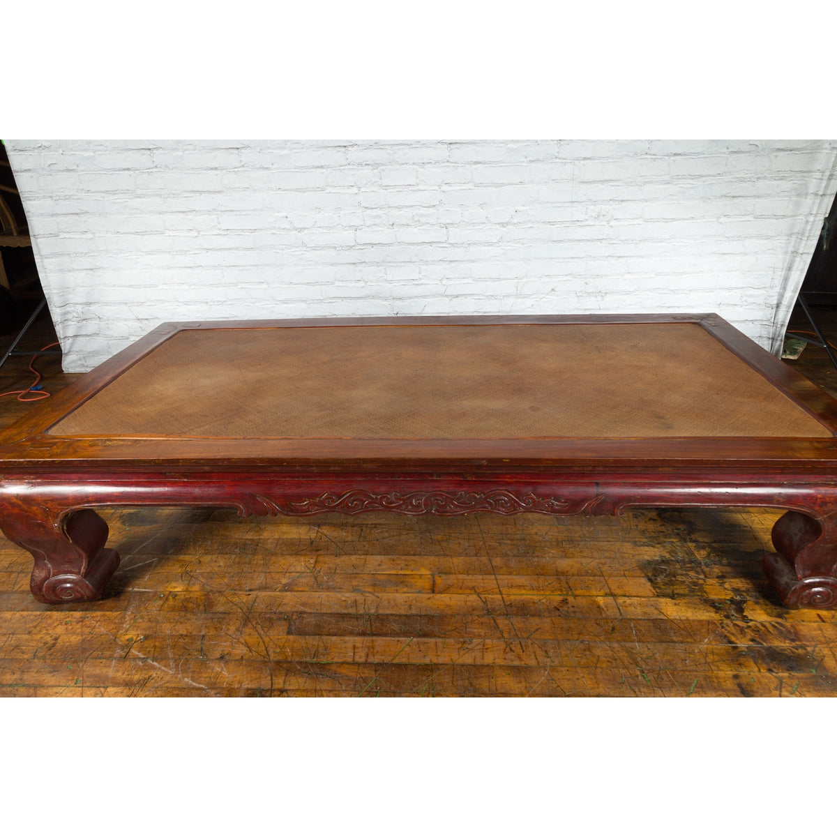 Chinese Qing Dynasty 19th Century Mahogany Stained Coffee Table with Rattan Top-9. Asian & Chinese Furniture, Art, Antiques, Vintage Home Décor for sale at FEA Home