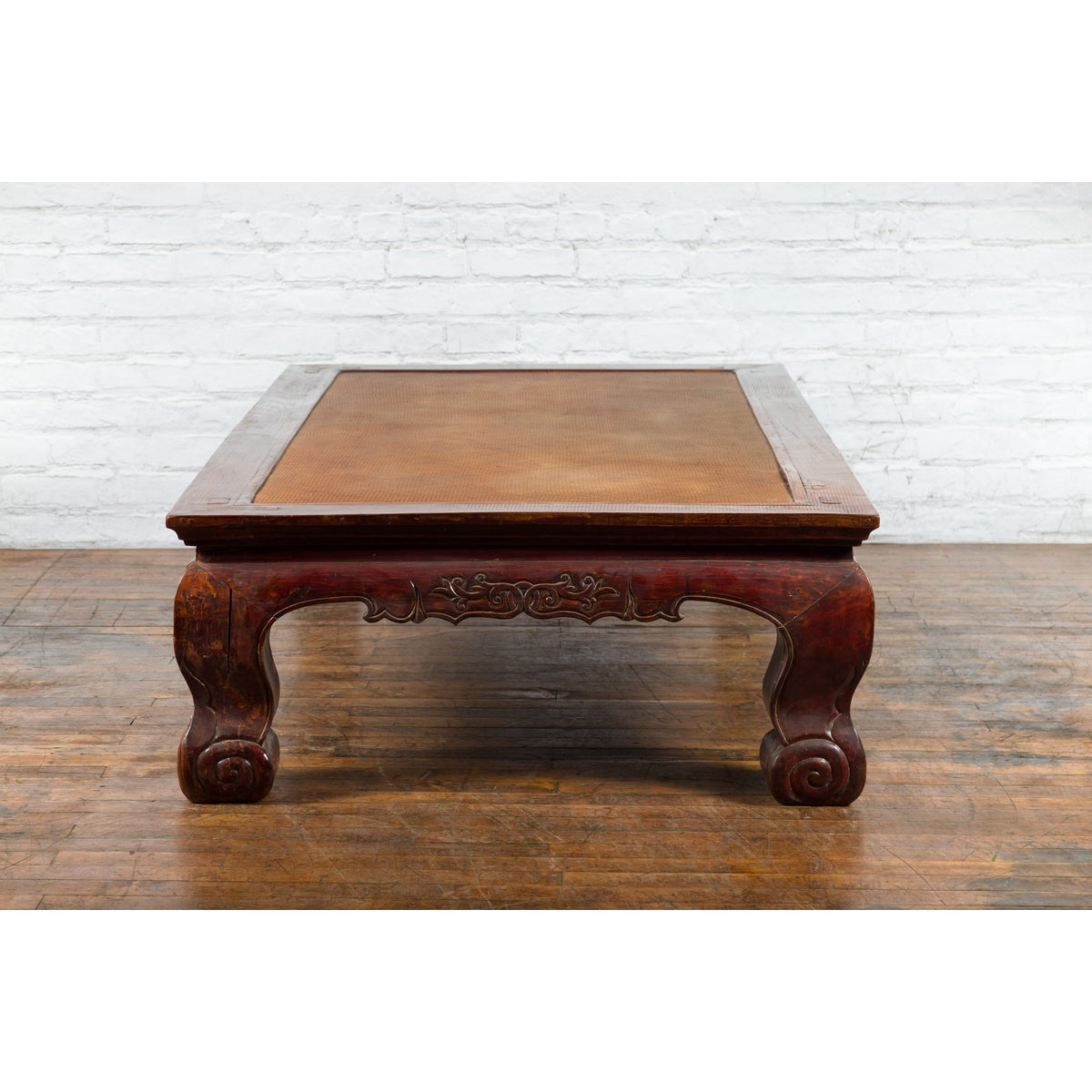 Chinese Qing Dynasty 19th Century Mahogany Stained Coffee Table with Rattan Top-15. Asian & Chinese Furniture, Art, Antiques, Vintage Home Décor for sale at FEA Home