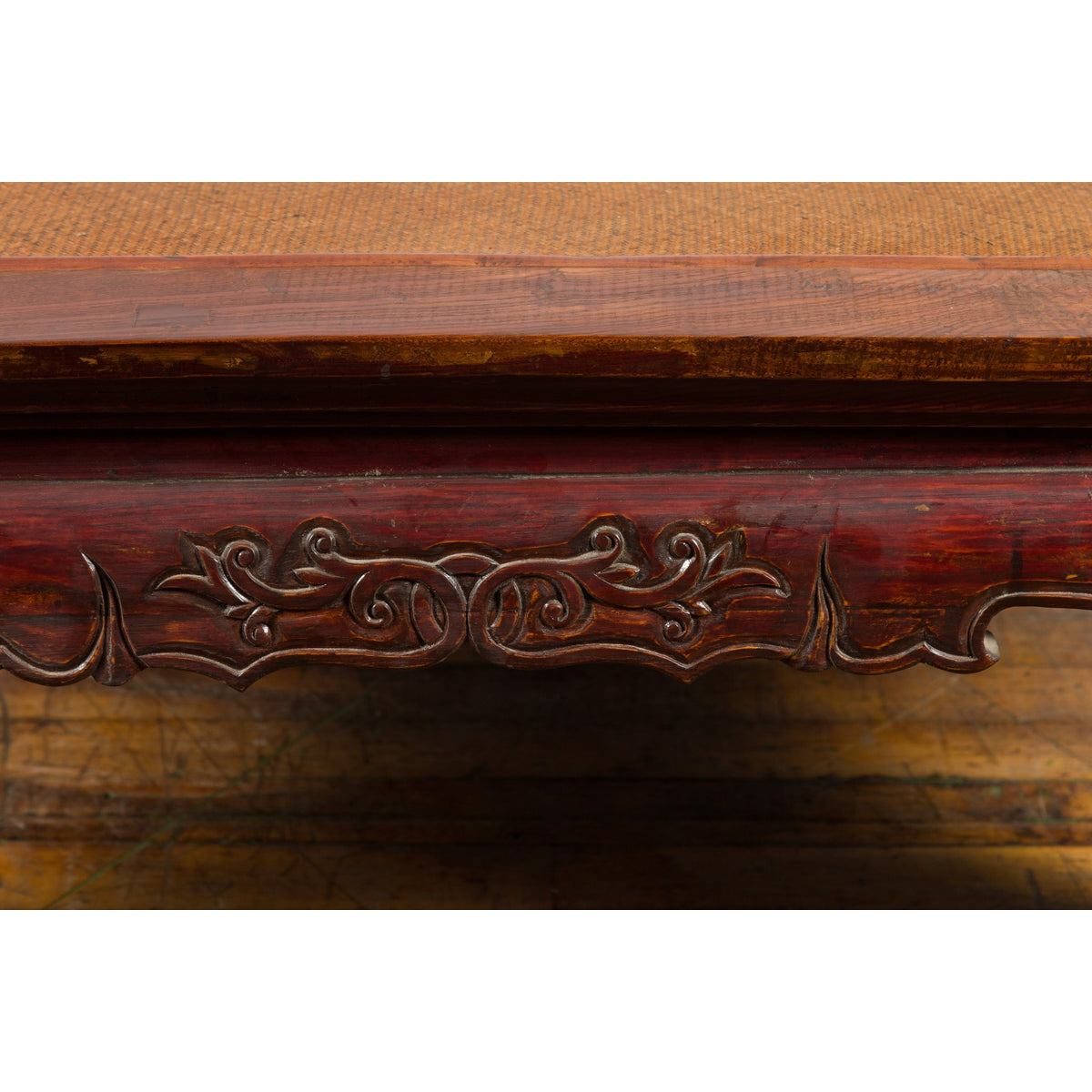 Chinese Qing Dynasty 19th Century Mahogany Stained Coffee Table with Rattan Top-16. Asian & Chinese Furniture, Art, Antiques, Vintage Home Décor for sale at FEA Home