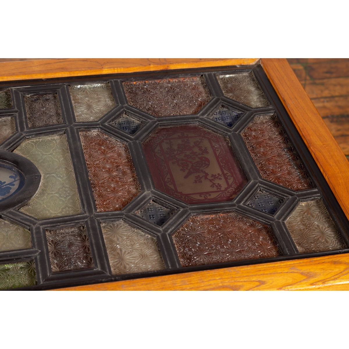 Chinese Qing Dynasty 19th Century Wooden Coffee Table with Stained Glass Top-11. Asian & Chinese Furniture, Art, Antiques, Vintage Home Décor for sale at FEA Home