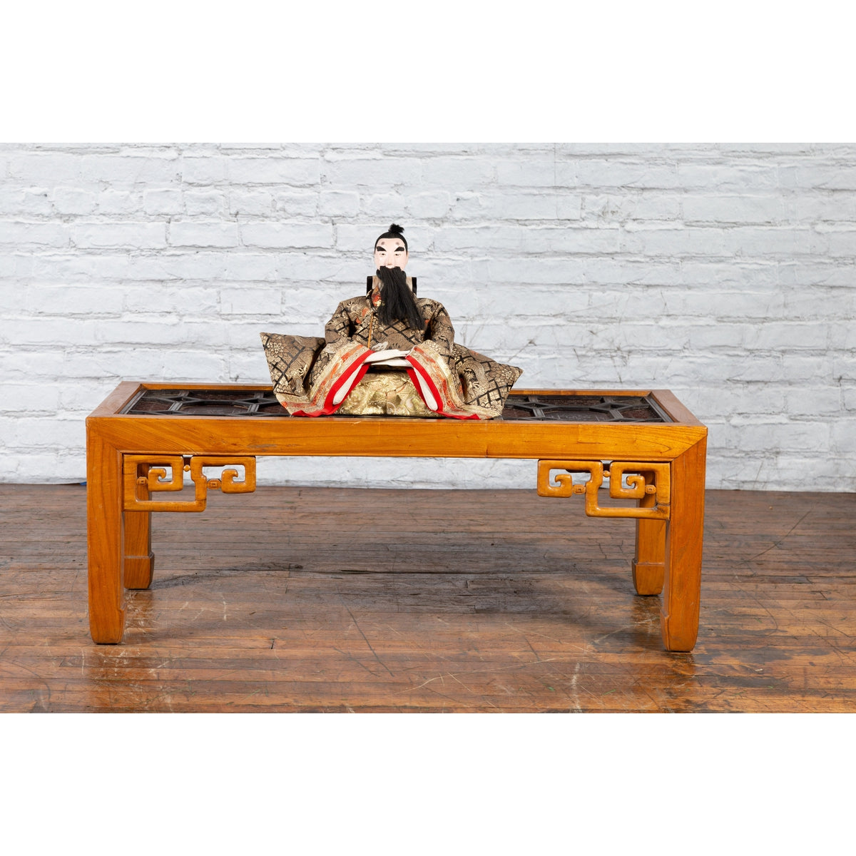 Chinese Qing Dynasty 19th Century Wooden Coffee Table with Stained Glass Top-2. Asian & Chinese Furniture, Art, Antiques, Vintage Home Décor for sale at FEA Home