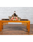 Chinese Qing Dynasty 19th Century Wooden Coffee Table with Stained Glass Top-2. Asian & Chinese Furniture, Art, Antiques, Vintage Home Décor for sale at FEA Home