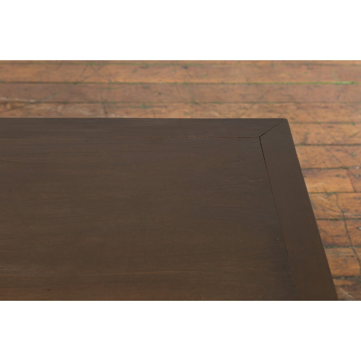 Thai Teak Wood Vintage Coffee Table with Carved Apron and Dark Brown Patina-10. Asian & Chinese Furniture, Art, Antiques, Vintage Home Décor for sale at FEA Home