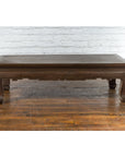 Thai Teak Wood Vintage Coffee Table with Carved Apron and Dark Brown Patina-14. Asian & Chinese Furniture, Art, Antiques, Vintage Home Décor for sale at FEA Home