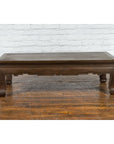 Thai Teak Wood Vintage Coffee Table with Carved Apron and Dark Brown Patina-15. Asian & Chinese Furniture, Art, Antiques, Vintage Home Décor for sale at FEA Home