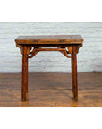 Chinese Qing Dynasty Ming Style Elmwood Wine Table with Distressed Patina-18. Asian & Chinese Furniture, Art, Antiques, Vintage Home Décor for sale at FEA Home