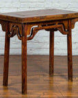 Chinese Qing Dynasty Ming Style Elmwood Wine Table with Distressed Patina-2. Asian & Chinese Furniture, Art, Antiques, Vintage Home Décor for sale at FEA Home