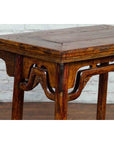 Chinese Qing Dynasty Ming Style Elmwood Wine Table with Distressed Patina-3. Asian & Chinese Furniture, Art, Antiques, Vintage Home Décor for sale at FEA Home