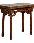 Chinese Qing Dynasty Ming Style Elmwood Wine Table with Distressed Patina-1. Asian & Chinese Furniture, Art, Antiques, Vintage Home Décor for sale at FEA Home