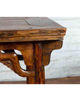 Chinese Qing Dynasty Ming Style Elmwood Wine Table with Distressed Patina-9. Asian & Chinese Furniture, Art, Antiques, Vintage Home Décor for sale at FEA Home