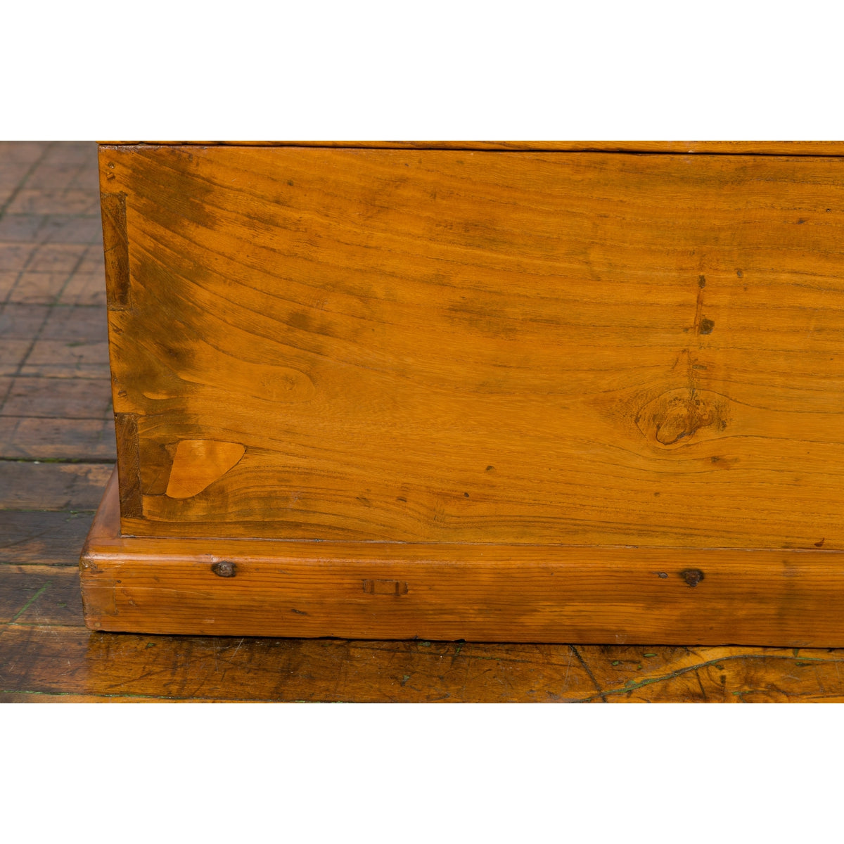 Chinese Qing Dynasty 19th Century Long Wooden Scroll Box with Brass Hardware-11. Asian & Chinese Furniture, Art, Antiques, Vintage Home Décor for sale at FEA Home