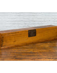 Chinese Qing Dynasty 19th Century Long Wooden Scroll Box with Brass Hardware-15. Asian & Chinese Furniture, Art, Antiques, Vintage Home Décor for sale at FEA Home