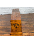 Chinese Qing Dynasty 19th Century Long Wooden Scroll Box with Brass Hardware-16. Asian & Chinese Furniture, Art, Antiques, Vintage Home Décor for sale at FEA Home