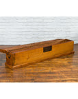 Chinese Qing Dynasty 19th Century Long Wooden Scroll Box with Brass Hardware-5. Asian & Chinese Furniture, Art, Antiques, Vintage Home Décor for sale at FEA Home