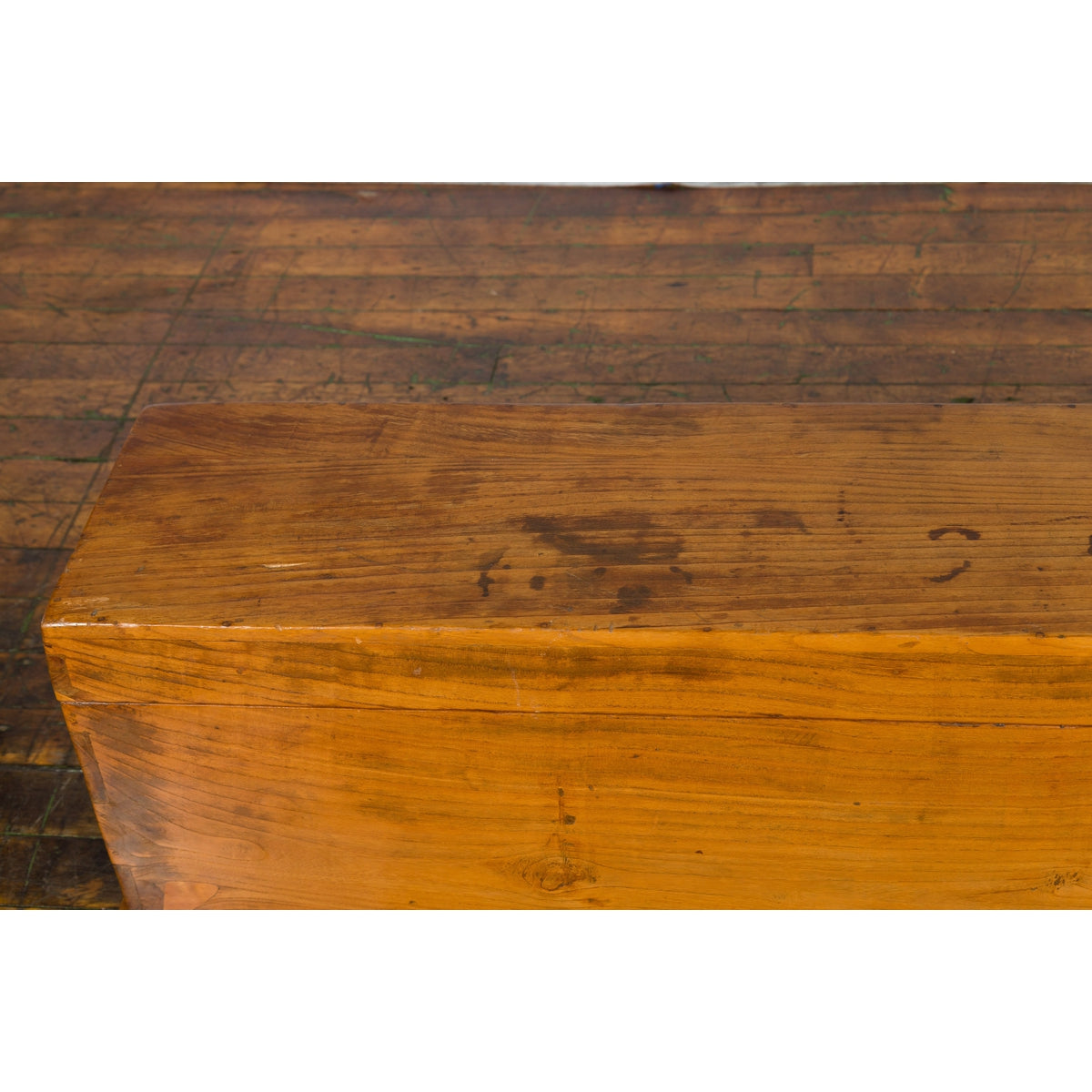 Chinese Qing Dynasty 19th Century Long Wooden Scroll Box with Brass Hardware-7. Asian & Chinese Furniture, Art, Antiques, Vintage Home Décor for sale at FEA Home