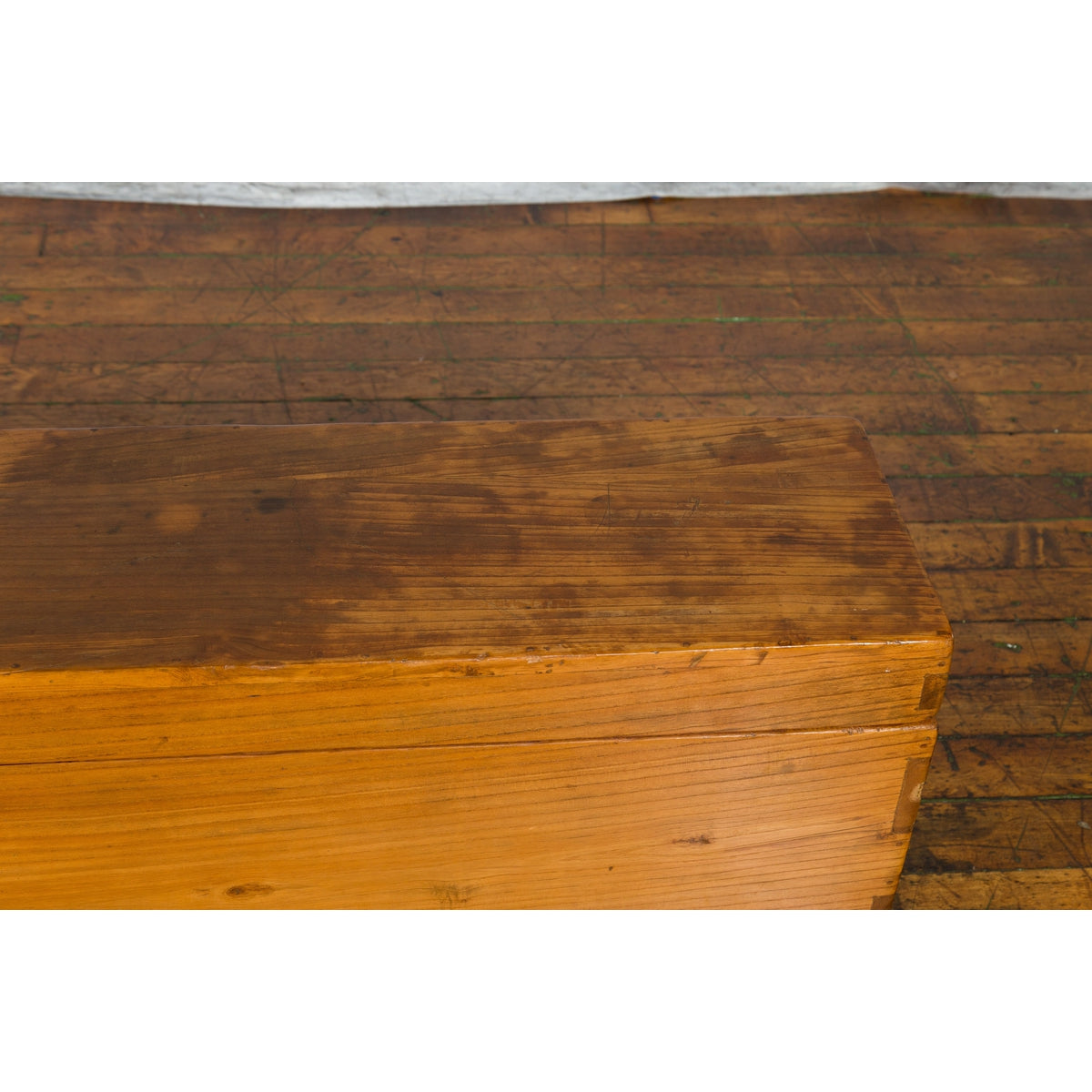 Chinese Qing Dynasty 19th Century Long Wooden Scroll Box with Brass Hardware-9. Asian & Chinese Furniture, Art, Antiques, Vintage Home Décor for sale at FEA Home