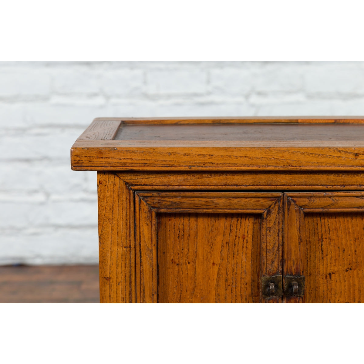 Chinese Late Qing Dynasty Period Bedside Wooden Cabinet with Two Small Doors-10. Asian & Chinese Furniture, Art, Antiques, Vintage Home Décor for sale at FEA Home
