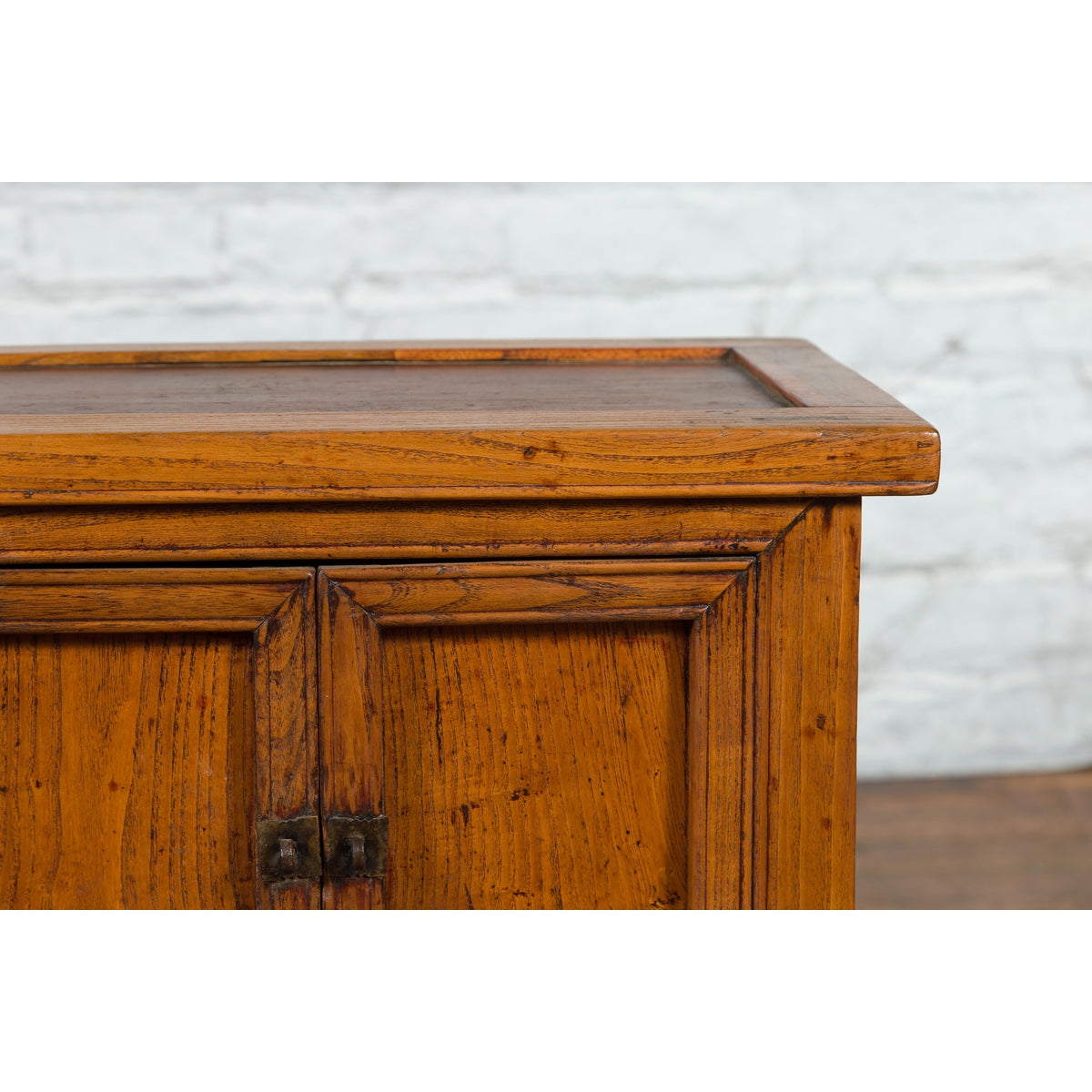 Chinese Late Qing Dynasty Period Bedside Wooden Cabinet with Two Small Doors-11. Asian & Chinese Furniture, Art, Antiques, Vintage Home Décor for sale at FEA Home