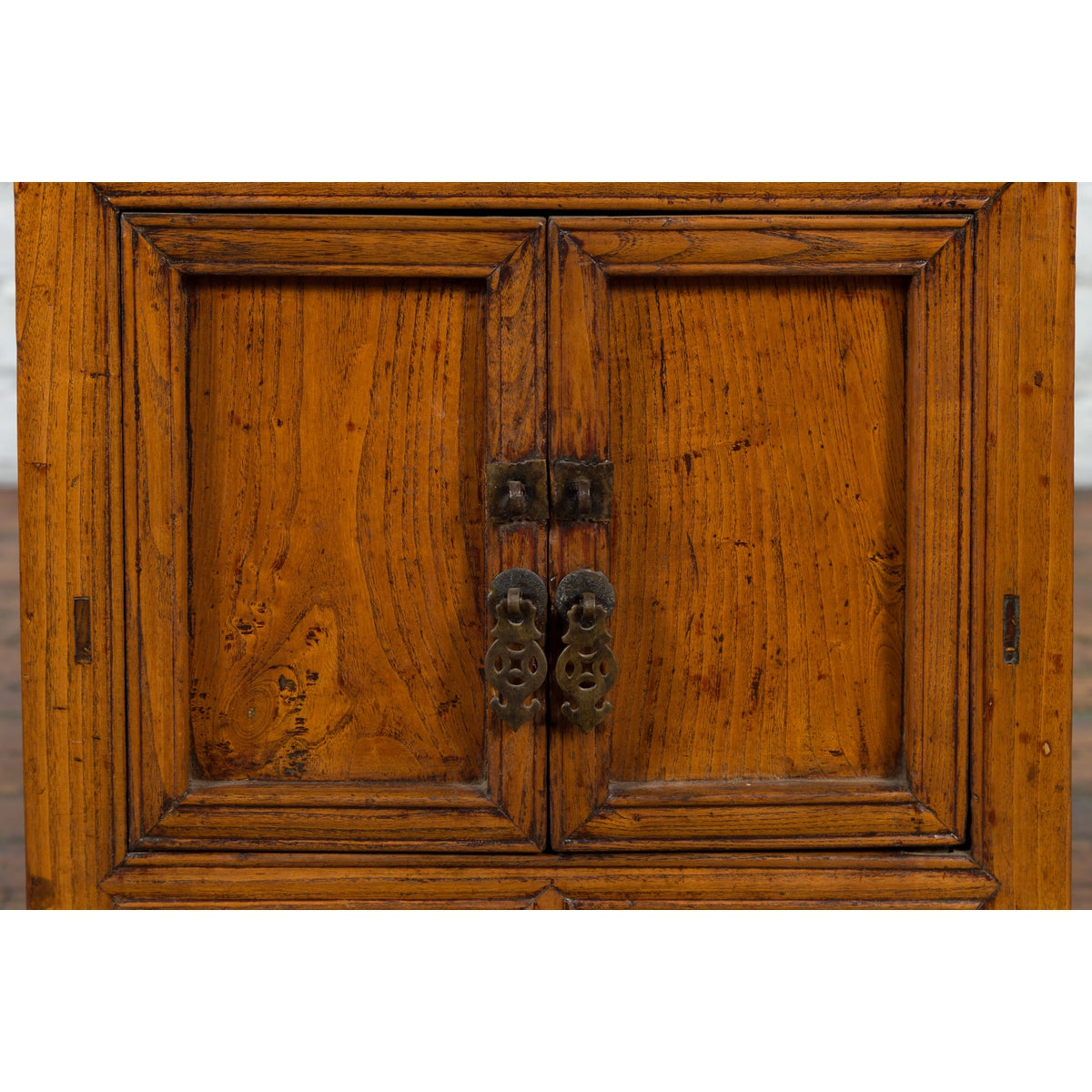 Chinese Late Qing Dynasty Period Bedside Wooden Cabinet with Two Small Doors-12. Asian & Chinese Furniture, Art, Antiques, Vintage Home Décor for sale at FEA Home