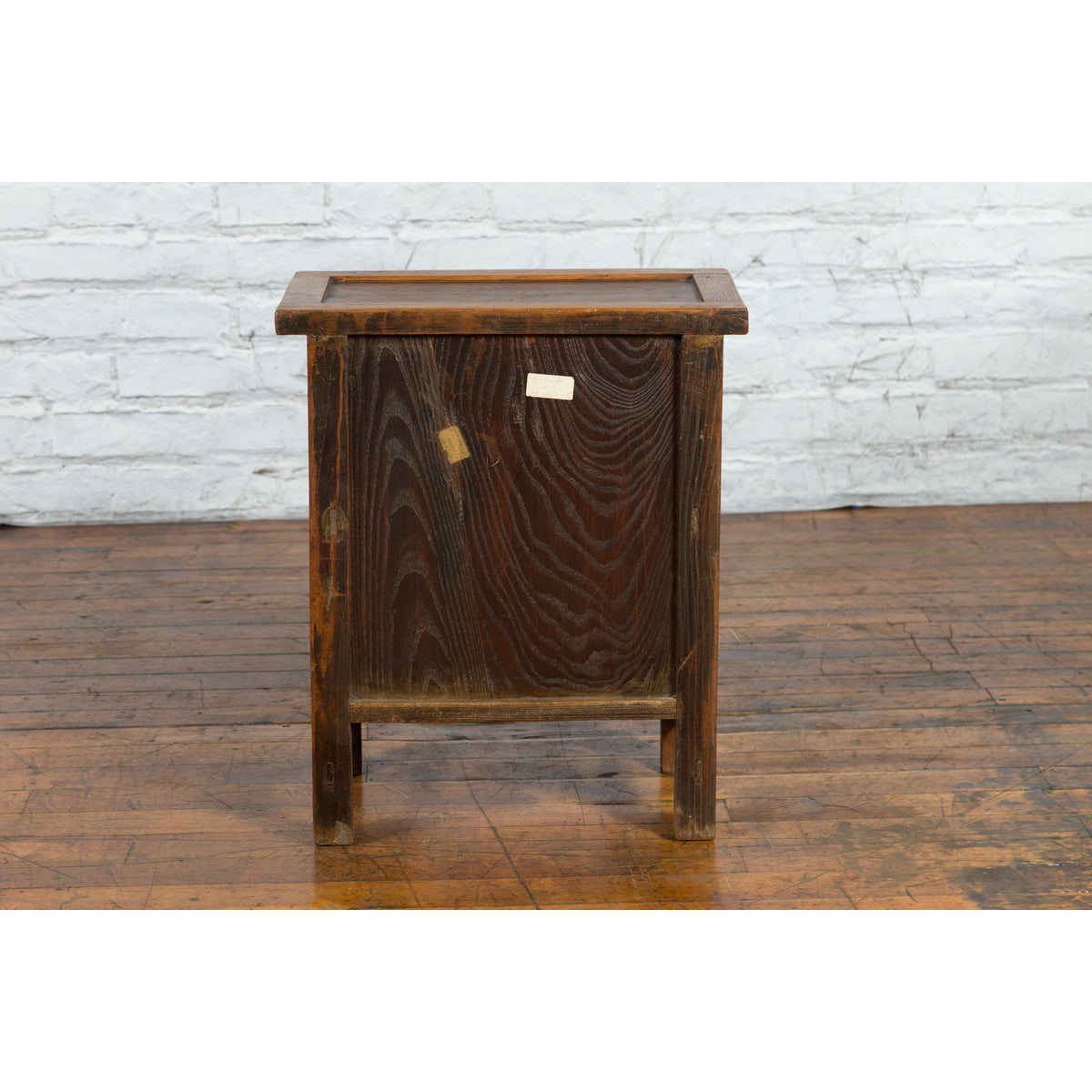 Chinese Late Qing Dynasty Period Bedside Wooden Cabinet with Two Small Doors-16. Asian & Chinese Furniture, Art, Antiques, Vintage Home Décor for sale at FEA Home