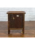 Chinese Late Qing Dynasty Period Bedside Wooden Cabinet with Two Small Doors-16. Asian & Chinese Furniture, Art, Antiques, Vintage Home Décor for sale at FEA Home