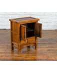 Chinese Late Qing Dynasty Period Bedside Wooden Cabinet with Two Small Doors-5. Asian & Chinese Furniture, Art, Antiques, Vintage Home Décor for sale at FEA Home