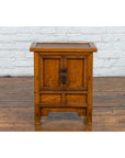 Chinese Late Qing Dynasty Period Bedside Wooden Cabinet with Two Small Doors-6. Asian & Chinese Furniture, Art, Antiques, Vintage Home Décor for sale at FEA Home