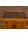 Chinese Late Qing Dynasty Period Bedside Wooden Cabinet with Two Small Doors-7. Asian & Chinese Furniture, Art, Antiques, Vintage Home Décor for sale at FEA Home