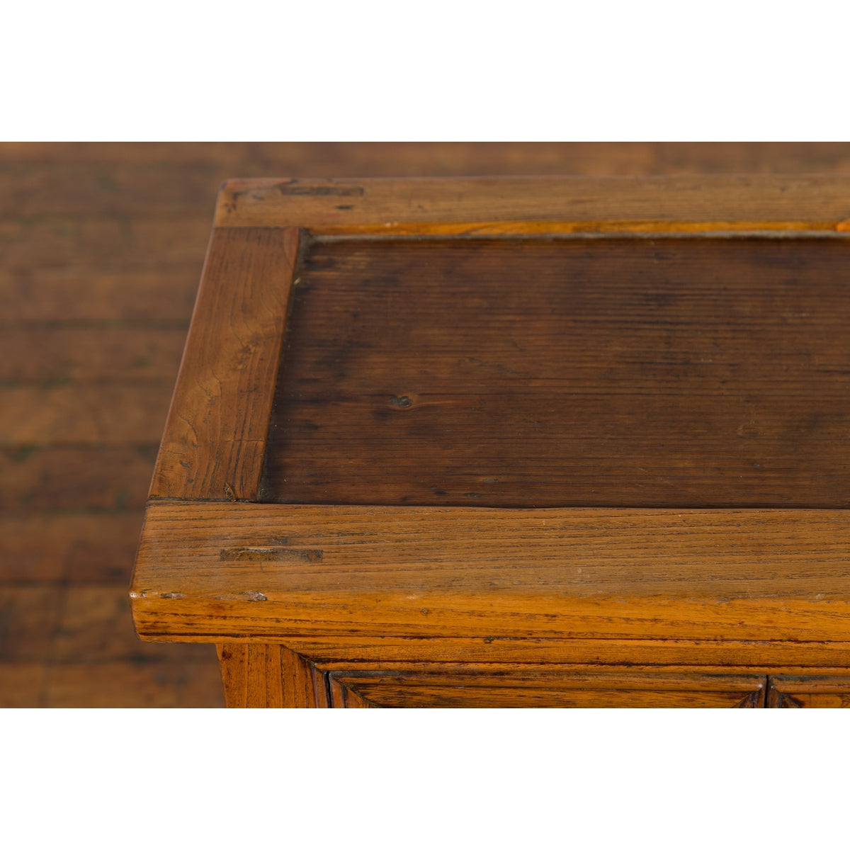 Chinese Late Qing Dynasty Period Bedside Wooden Cabinet with Two Small Doors-8. Asian & Chinese Furniture, Art, Antiques, Vintage Home Décor for sale at FEA Home