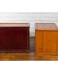 Two Chinese Qing Dynasty Fruitwood Side Cabinets with Carved Décor, Sold Each-18. Asian & Chinese Furniture, Art, Antiques, Vintage Home Décor for sale at FEA Home