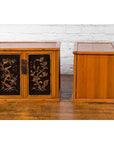 Two Chinese Qing Dynasty Fruitwood Side Cabinets with Carved Décor, Sold Each-20. Asian & Chinese Furniture, Art, Antiques, Vintage Home Décor for sale at FEA Home