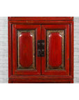 Three Piece Stacked Red Lacquered Cabinet-11. Asian & Chinese Furniture, Art, Antiques, Vintage Home Décor for sale at FEA Home